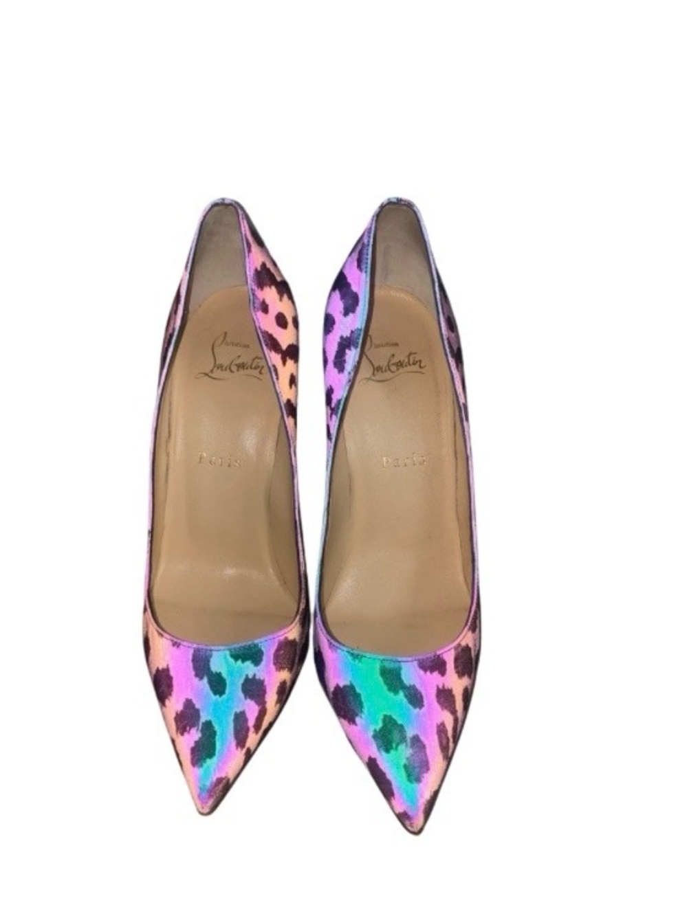 Christian Louboutin Multicolor Leopard Print Pointed Pumps